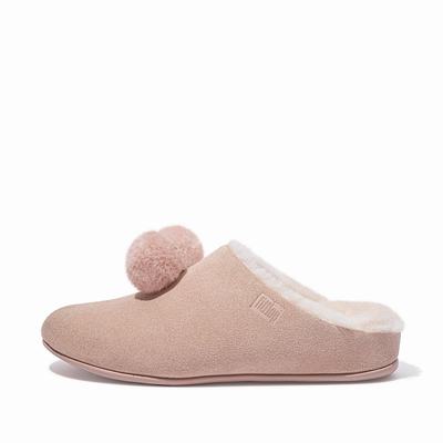 Fitflop Chrissie Pom-Pom Shearling - Hausschuhe Damen - Beige (RAG065712)